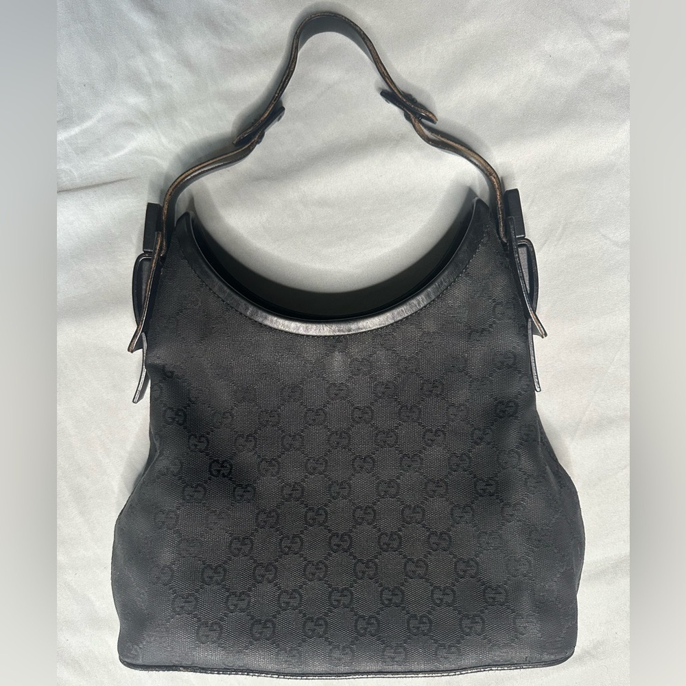 Authentic Gucci Black Patterned Hobo Bag